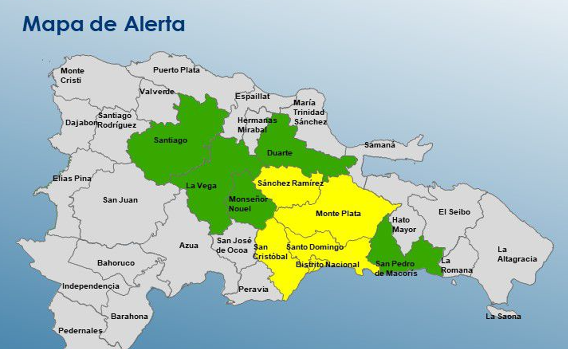 COE Amplía Alertas por Riesgo Climático en República Dominicana