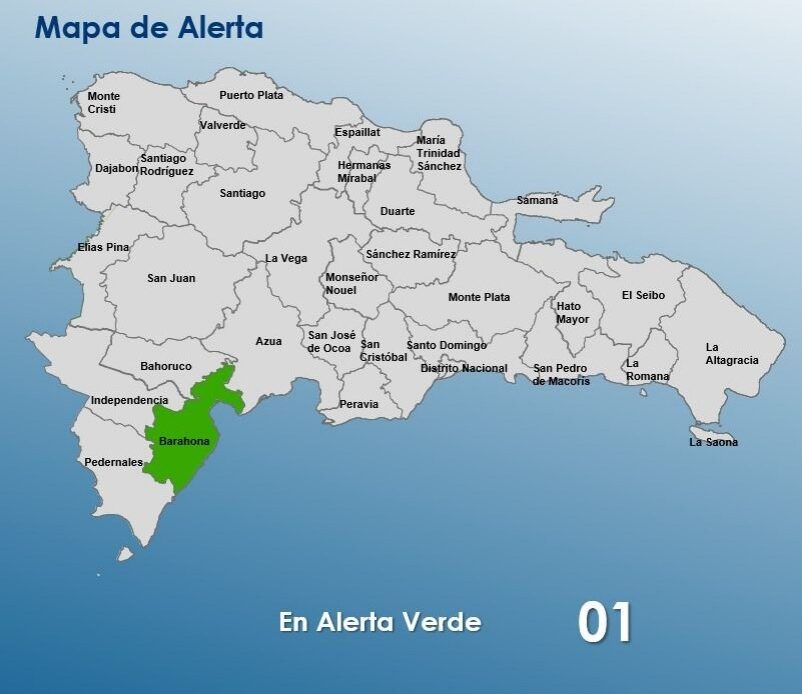 Barahona Sigue en Alerta Verde por Vaguada, Informa el COE