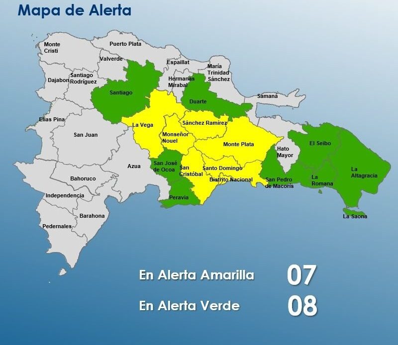 Vaguada Incrementa las Alertas en Quince Provincias y el Distrito Nacional