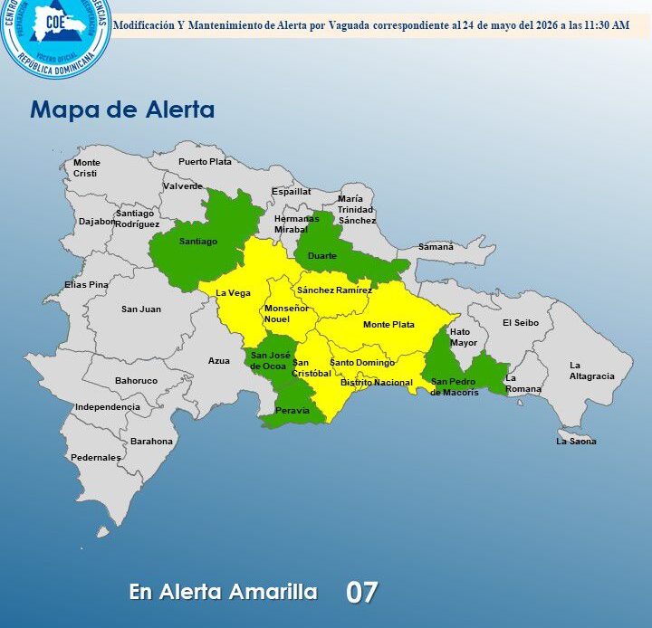 COE Mantiene Alertas en Provincias por Lluvias e Inundaciones
