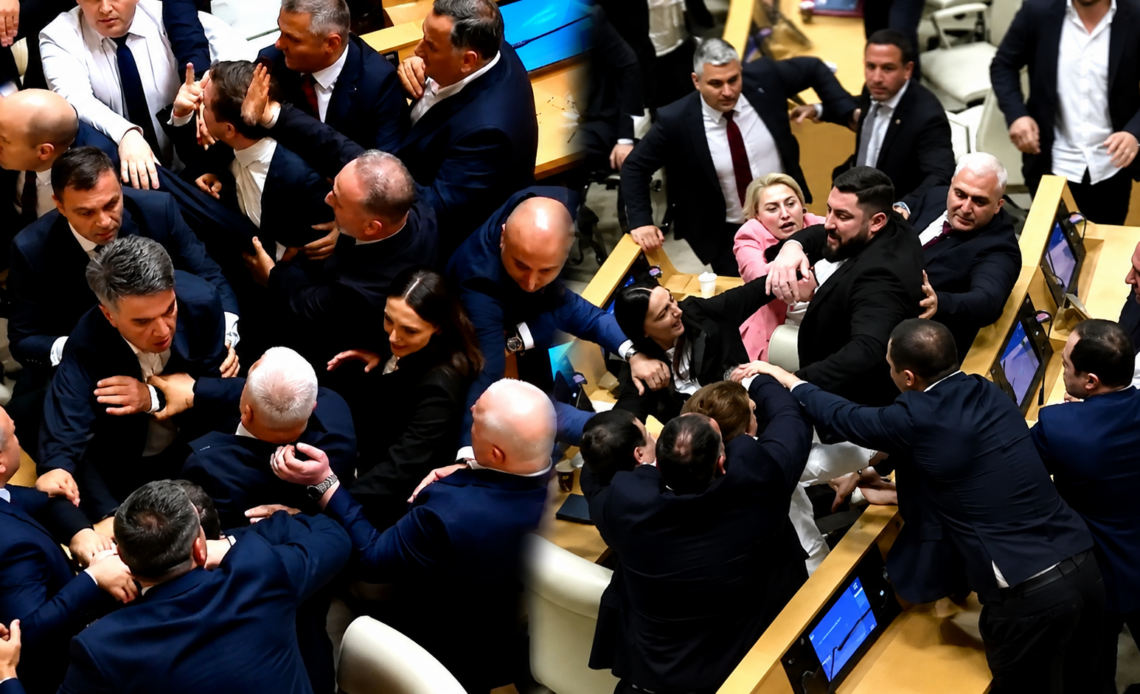 Enfrentamiento Físico en el Parlamento de Georgia por Informe Gubernamental