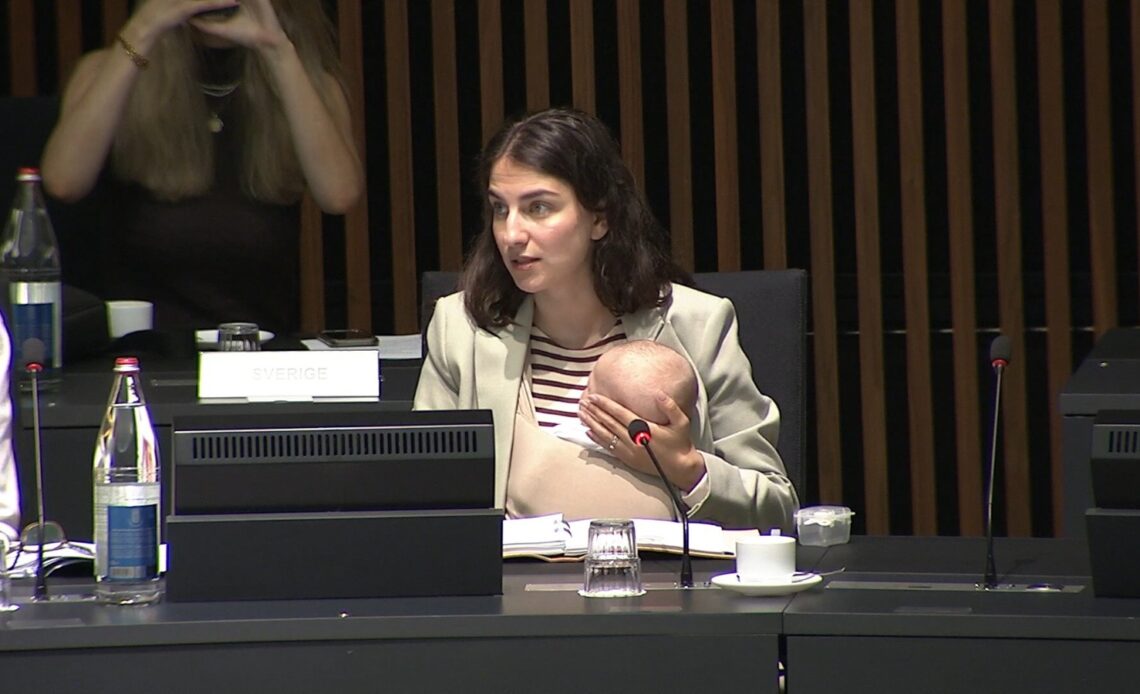 Ministra Sueca Acude a Reunión de la UE con su Bebé, Enviando un Mensaje sobre Conciliación