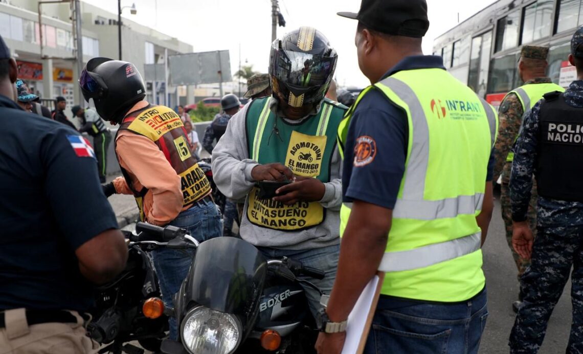 Operativo Nacional de INTRANT Impacta Paradas de Motoconchos: 599 Motocicletas Retenidas y 63 Detenidos