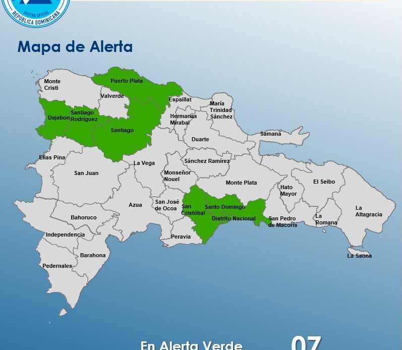 COE Extiende Alerta Verde por Vaguada en Siete Provincias y el Distrito Nacional