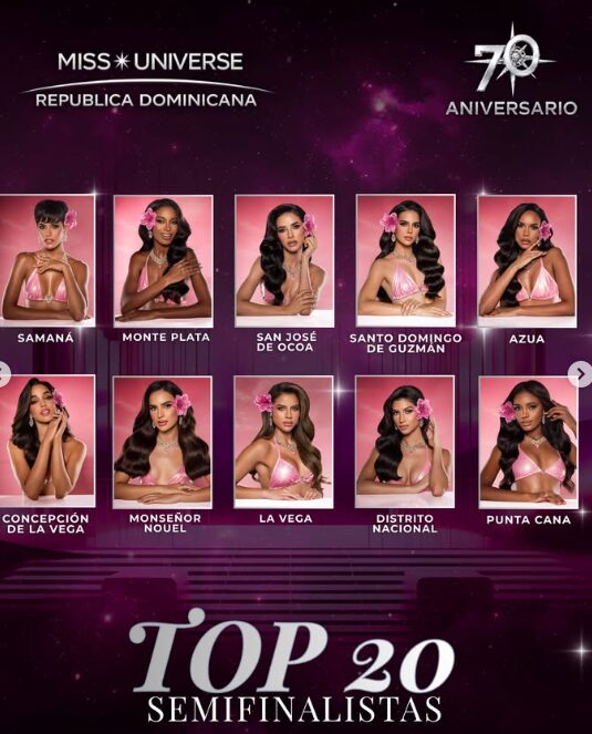Miss República Dominicana Universo 2026 Anuncia su Top 20 de Semifinalistas