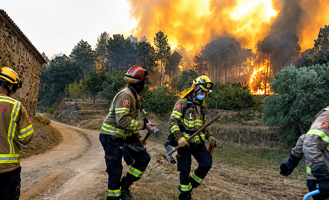 Incendio Forestal en Cataluña: Bomberos Luchan contra el Fuego ante Inminente Ola de Calor