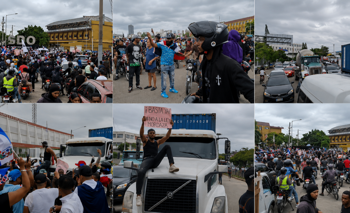 Protesta en Plaza de la Bandera Concluye con Bloqueo de Tránsito por Objeciones al Nuevo Código Penal