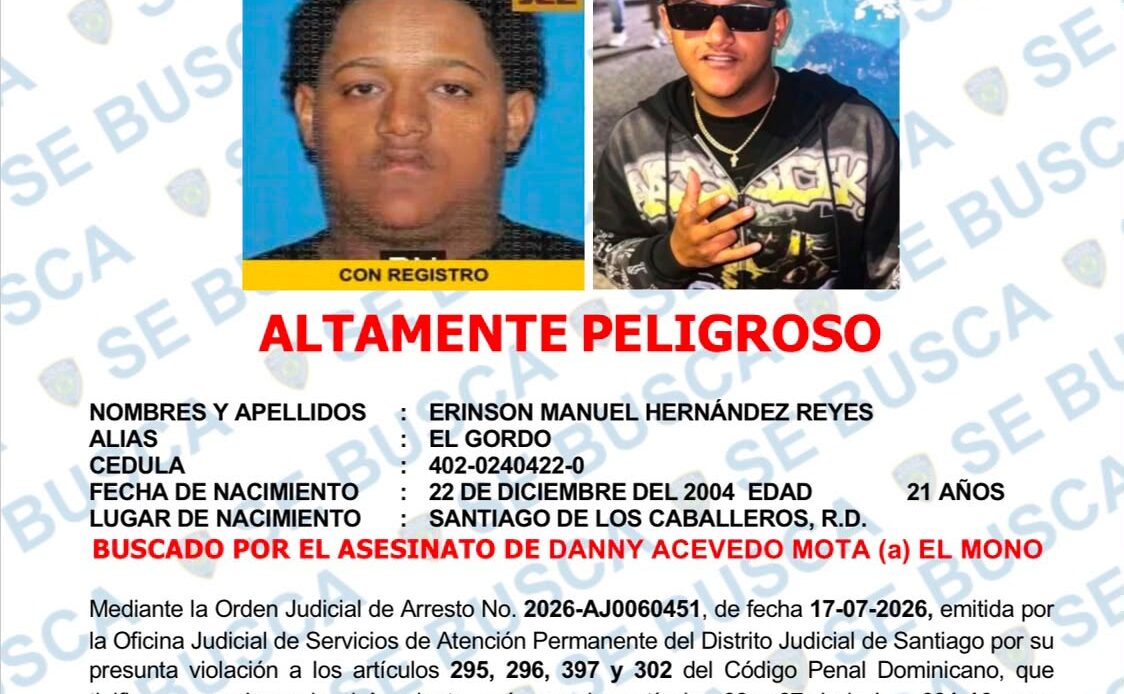 La Policía Nacional insta a alias "El Gordo" a entregarse por presunto homicidio