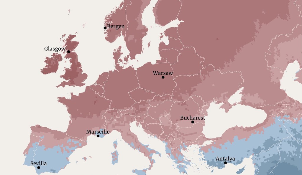 El mapa de la NASA revela las regiones más nubosas de Europa tras 25 años de monitoreo