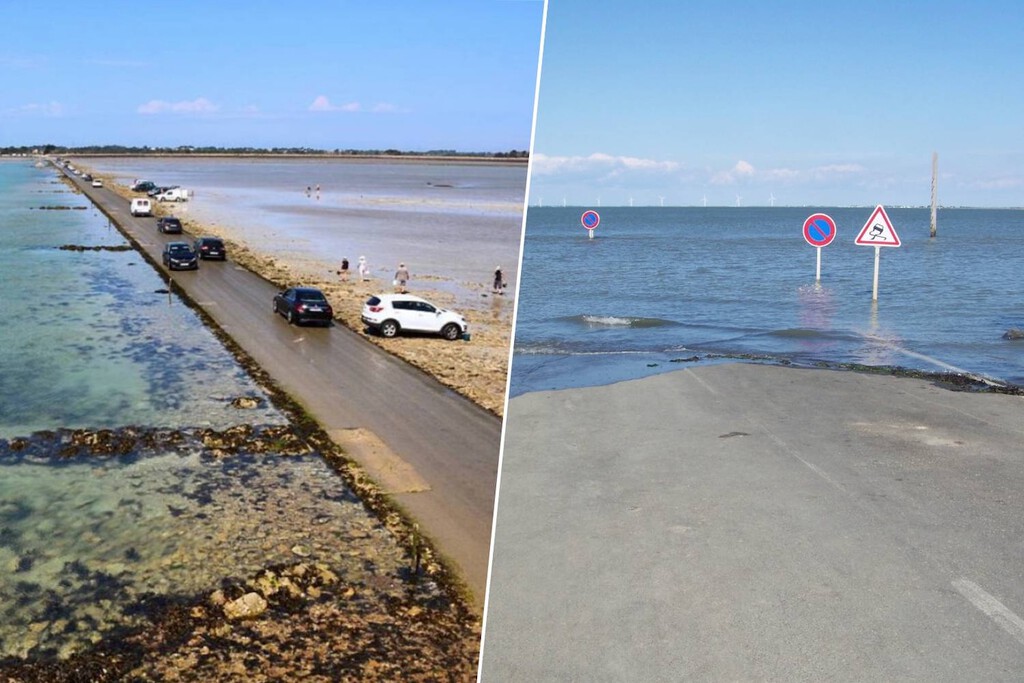 La carretera francesa que el Atlántico inunda dos veces al día: un desafío para conductores y una maravilla natural