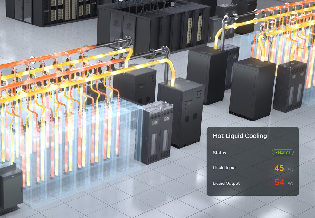 NVIDIA revoluciona la refrigeración de centros de datos de IA con un sistema de líquido a 45°C