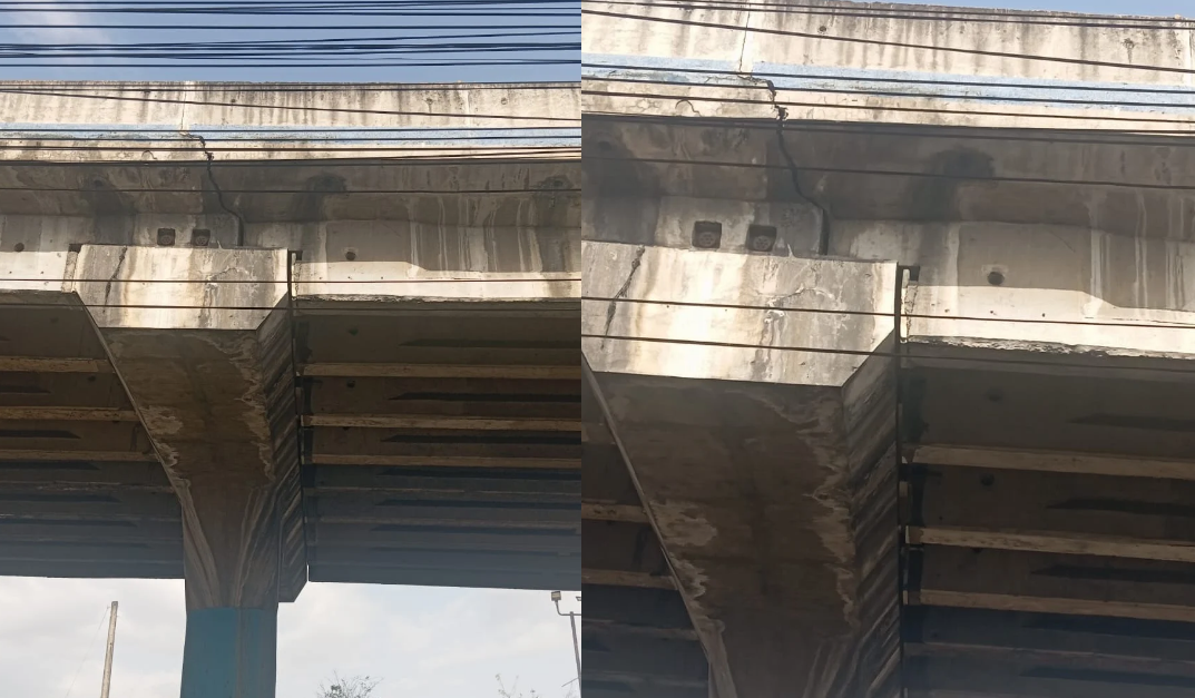 Preocupación ciudadana por fisura en viga de elevado en avenidas Máximo Gómez y Nicolás de Ovando