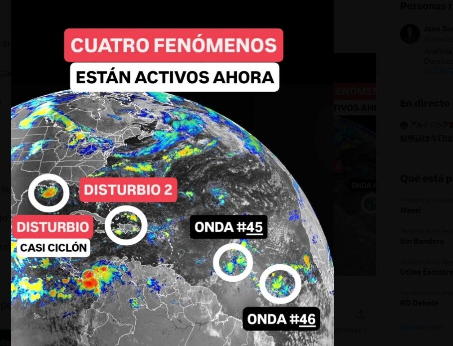 Cuatro Sistemas Atmosféricos Bajo Vigilancia en el Atlántico, Dos con Potencial Ciclónico