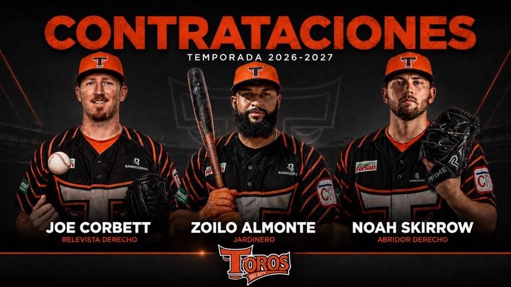 Los Toros del Este Anuncian Refuerzos Clave con el Retorno de Corbett y Nuevas Contrataciones de Almonte y Skirrow