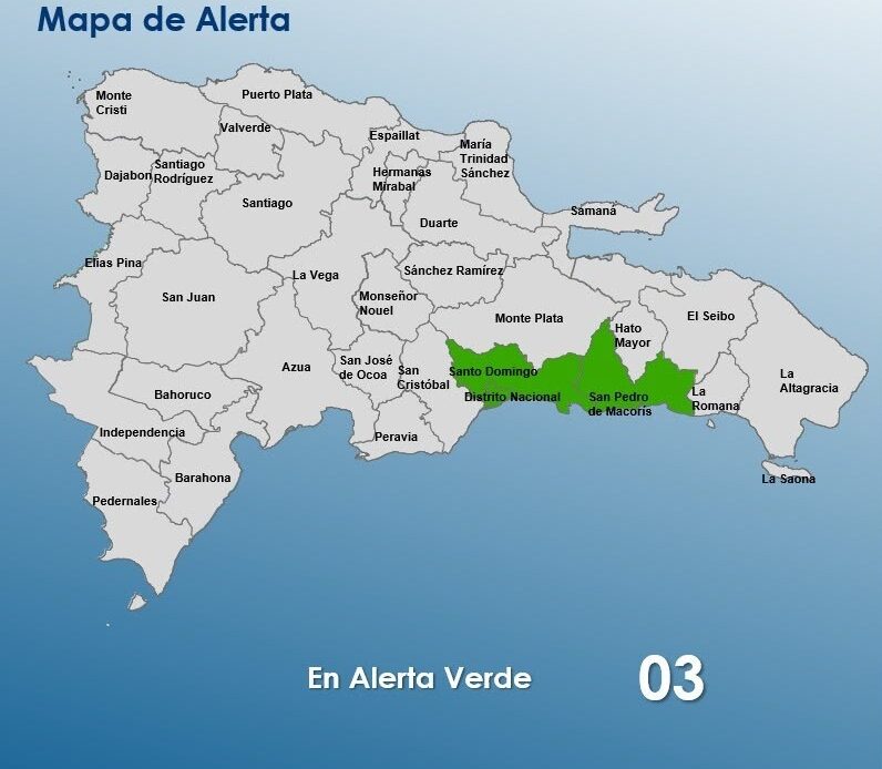 Alerta Verde por Vaguada en Santo Domingo, Distrito Nacional y San Pedro de Macorís