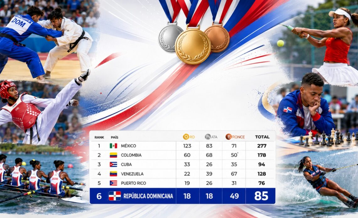 República Dominicana Alcanza 85 Medallas y Mantiene Sexto Lugar en Santo Domingo 2026