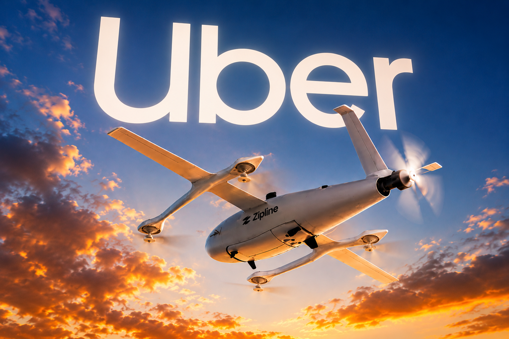 Uber Eats se asocia con Zipline para implementar entregas con drones en Estados Unidos