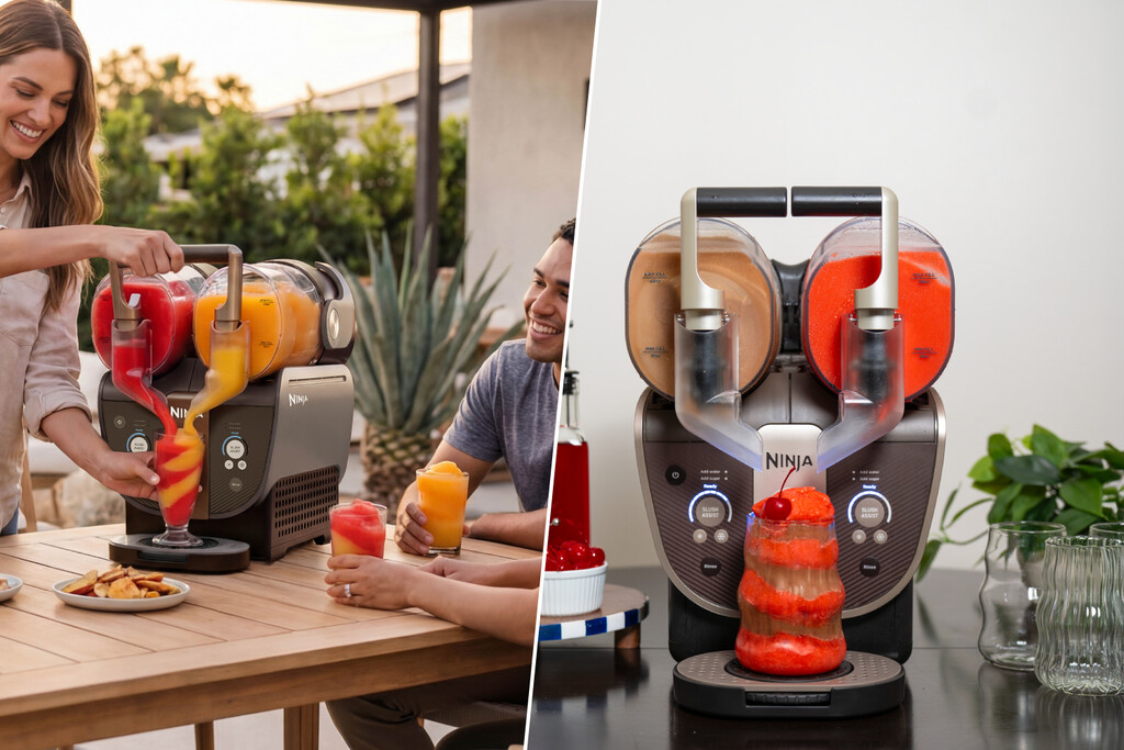 Ninja Lanza SLUSHi Twist: Máquina de Granizados Doméstica con Doble Depósito y Mayor Potencia para Cócteles
