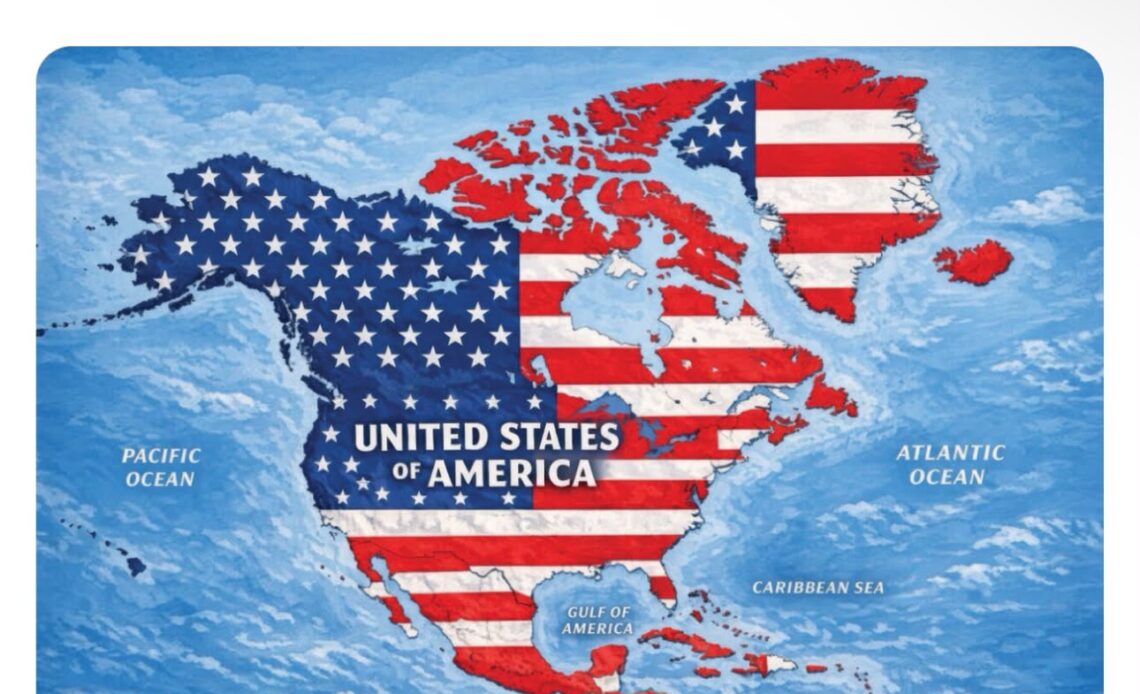 Donald Trump Difunde Mapa Controversial con Países Bajo Bandera Estadounidense