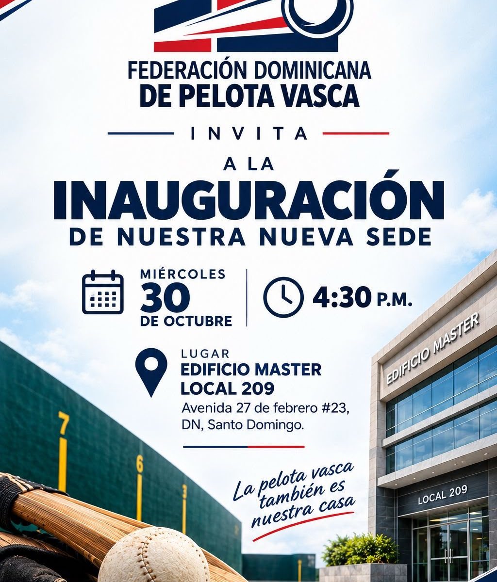 Federación Dominicana de Pelota Vasca Estrena Nueva Sede en Santo Domingo
