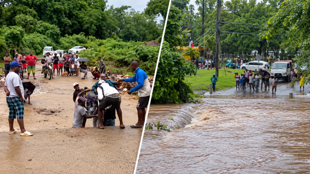Fuertes Lluvias Aíslan Comunidades y Deterioran Vías en Monte Plata por Crecida de Ríos